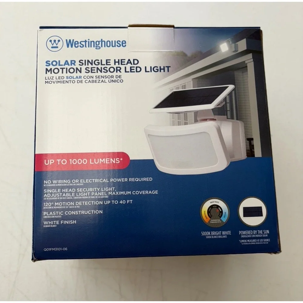 Westinghouse 2000LM Solar Triple Head LED Security Motion Light New.